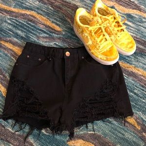 Black Ripped Shorts